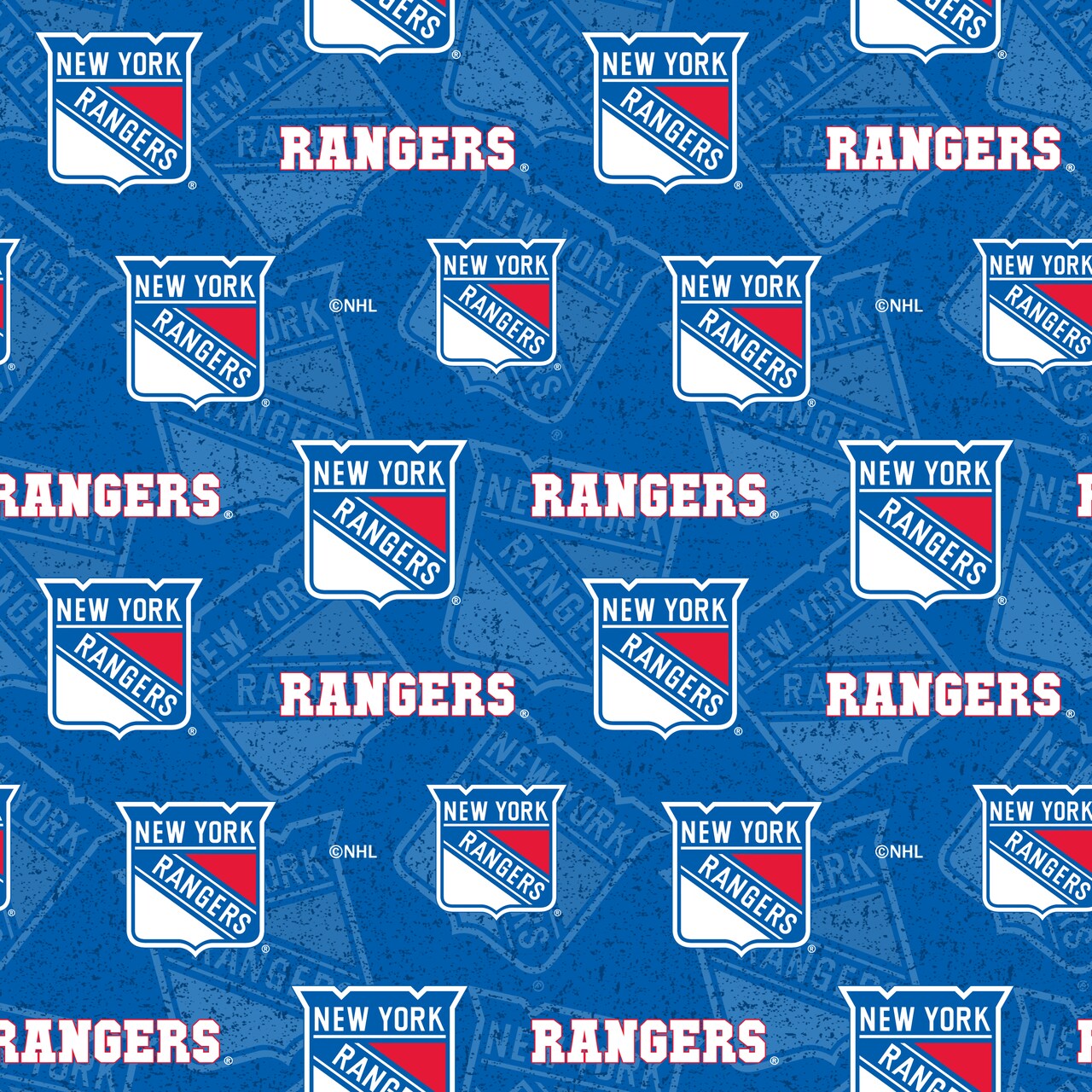 Sykel Enterprises NHL Team Cotton Fabric-New York Rangers Tone on Tone Cotton Quilting Fabric